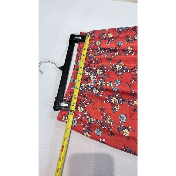 Max Studio Women's Floral Print Ruffle Hem Maxi Skirt In Dark Orange Size Small - Picture 9 of 10